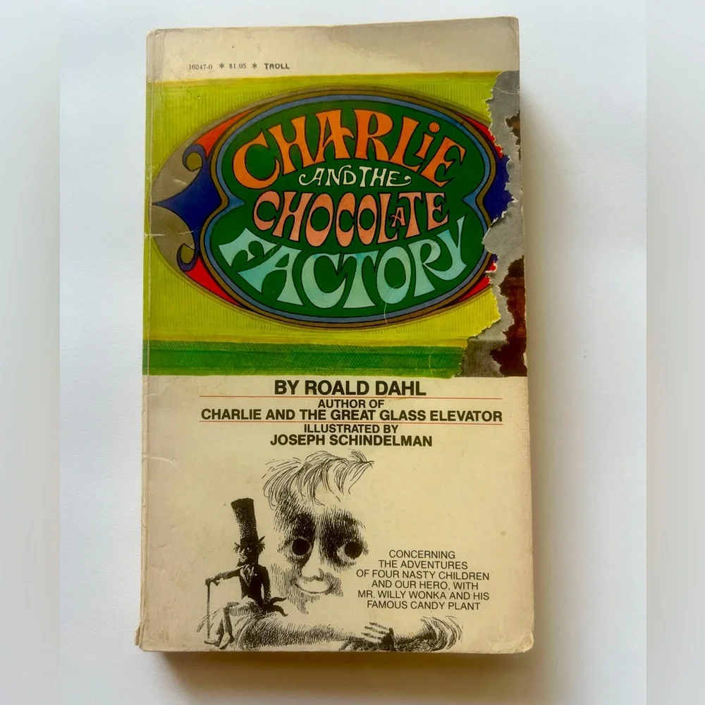 Vintage 1970s Troll paperback edition of Charlie and the Chocolate Factory